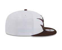 Load image into Gallery viewer, San Diego Padres New Era MLB 9FIFTY 950 Snapback Jagged Cap Hat White/Brown Crown Brown Visor Brown/White Logo
