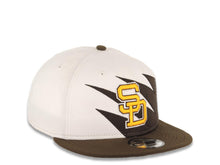 Load image into Gallery viewer, San Diego Padres New Era MLB 9FIFTY 950 Snapback Jagged Cap Hat White/Brown Crown Brown Visor Yellow/Brown Logo