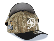 Load image into Gallery viewer, Los Angeles Dodgers New Era MLB 9FORTY 940 Adjustable A-Frame Cap Hat Real Tree Edge Camo Crown Black Visor White Logo 2024 World Series Patch