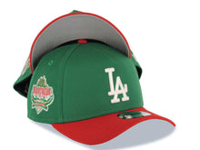 Load image into Gallery viewer, Los Angeles Dodgers New Era MLB 9FORTY 940 Adjustable A-Frame Cap Hat Green Crown Red Visor White Logo 40th Anniversary Stadium Side Patch