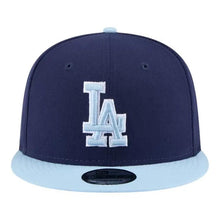 Load image into Gallery viewer, (Youth) Los Angeles Dodgers New Era MLB 9FIFTY 950 Kid Snapback Cap Hat Navy Blue Crown Light Blue Visor Light Blue/White Logo (2-Tone Color Pack)