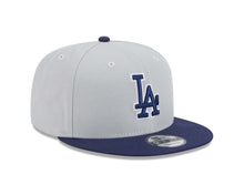 Load image into Gallery viewer, (Youth) Los Angeles Dodgers New Era MLB 9FIFTY 950 Kid Snapback Cap Hat Gray Crown Navy Blue Visor Blue/White Logo (2-Tone Color Pack)