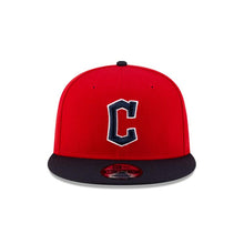 Load image into Gallery viewer, Cleveland Guardians New Era 9FIFTY 950 Snapback Cap Hat Red Crown Navy Blue Visor Navy/White C Logo