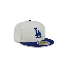 Load image into Gallery viewer, (Youth) Los Angeles Dodgers New Era MLB 59FIFTY 5950 Kid Fitted Cap Hat Cream Crown Royal Blue Visor Royal Logo