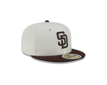 Load image into Gallery viewer, (Youth) San Diego Padres New Era MLB 59FIFTY 5950 Kid Fitted Cap Hat Cream Crown Brown Visor Brown Logo