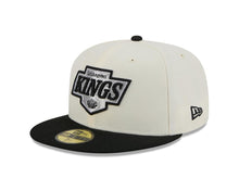 Load image into Gallery viewer, Los Angeles Kings New Era NHL 59FIFTY 5950 Fitted Cap Hat Cream Crown Black Visor Team Color Logo