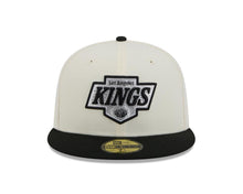 Load image into Gallery viewer, Los Angeles Kings New Era NHL 59FIFTY 5950 Fitted Cap Hat Cream Crown Black Visor Team Color Logo