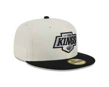 Load image into Gallery viewer, Los Angeles Kings New Era NHL 59FIFTY 5950 Fitted Cap Hat Cream Crown Black Visor Team Color Logo