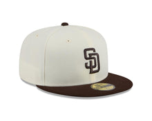 Load image into Gallery viewer, San Diego Padres New Era MLB 59FIFTY 5950 Fitted Cap Hat Cream Crown Brown Visor Brown Logo
