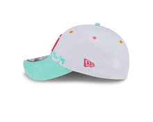 Load image into Gallery viewer, San Diego Padres New Era MLB 9TWENTY 920 Adjustable Cap Hat White Crown Teal Visor Magenta Logo Swinging Friar Side Patch (City Connect)