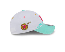 Load image into Gallery viewer, San Diego Padres New Era MLB 9TWENTY 920 Adjustable Cap Hat White Crown Teal Visor Magenta Logo Swinging Friar Side Patch (City Connect)