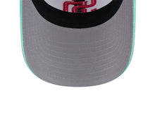 Load image into Gallery viewer, San Diego Padres New Era MLB 9TWENTY 920 Adjustable Cap Hat White Crown Teal Visor Magenta Logo Swinging Friar Side Patch (City Connect)
