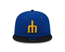 Load image into Gallery viewer, Seattle Mariners New Era MLB 9FIFTY 950 Snapback Cap Hat Royal Blue Crown Black Visor Yellow/Black Logo (City Connect)