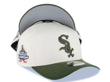 Load image into Gallery viewer, Chicago White Sox New Era MLB 9FORTY 940 Adjustable A-Frame Cap Hat Cream Crown Olive Visor Olive Green Logo 2005 World Series Champions Side Patch