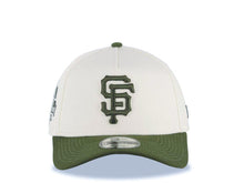 Load image into Gallery viewer, San Francisco Giants New Era 9FORTY 940 Adjustable A-Frame Cap Hat Cream Crown Olive Green Visor Olive Green Logo 2014 World Champions Side Patch
