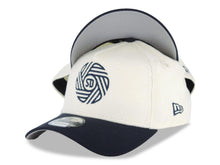 Load image into Gallery viewer, (Corduroy Crown) San Diego FC New Era MLS 9FORTY 940 Adjustable A-Frame Cap Hat Cream Crown Navy Blue Visor Navy Blue Logo