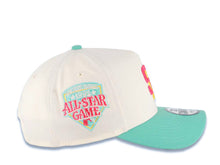 Load image into Gallery viewer, San Diego Padres New Era MLB 9FORTY 940 Adjustable A-Frame Cap Hat Cream Crown Light Teal Visor Magenta/Yellow Logo 1992 All-Star Game Side Patch