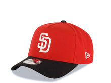 Load image into Gallery viewer, San Diego Padres New Era MLB 9FORTY 940 Adjustable A-Frame Cap Hat Red Crown Black Visor White Logo 20th Anniversary Petco Park Side Patch