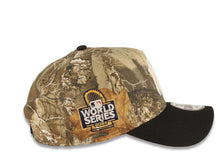 Load image into Gallery viewer, New York Yankees New Era MLB 9FORTY 940 Adjustable A-Frame Cap Hat Real Tree Edge Camo Crown Black Visor White Logo 2024 World Series Side Patch