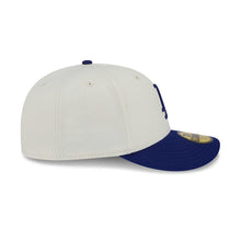 Load image into Gallery viewer, Los Angeles Dodgers New Era MLB 59FIFTY 5950 Fitted Cap Hat Cream Crown Royal Blue Visor Royal Blue Logo Green UV (Tonal Florals)