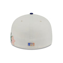 Load image into Gallery viewer, Los Angeles Dodgers New Era MLB 59FIFTY 5950 Fitted Cap Hat Cream Crown Royal Blue Visor Royal Blue Logo Green UV (Tonal Florals)