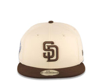Load image into Gallery viewer, San Diego Padres New Era MLB 9FIFTY 950 Snapback Cap Hat Cream Crown Brown Visor Brown Logo 1998 World Series Side Patch Gray UV