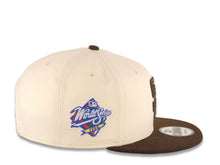 Load image into Gallery viewer, San Diego Padres New Era MLB 9FIFTY 950 Snapback Cap Hat Cream Crown Brown Visor Brown Logo 1998 World Series Side Patch Gray UV