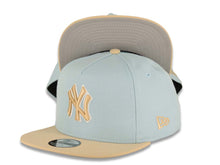 Load image into Gallery viewer, (Youth) New York Yankees New Era MLB 9FIFTY 950 Kid A-Frame Snapback Cap Hat Aqua Crown Khaki Visor Khaki/White Logo Gray UV