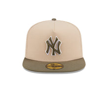 Load image into Gallery viewer, New York Yankees New Era MLB 59FIFTY 5950 Fitted A-Frame Cap Hat Light Khaki Crown Olive Green Visor Green/White Logo (2-Tone Color Pack)
