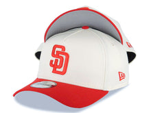 Load image into Gallery viewer, San Diego Padres New Era MLB 9FORTY 940 Adjustable A-Frame Cap Hat Cream Crown Red Visor Red Logo Gray UV