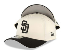 Load image into Gallery viewer, San Diego Padres New Era MLB 9FORTY 940 Adjustable A-Frame Cap Hat Cream Crown Black Visor Black Logo Gray UV