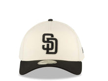 Load image into Gallery viewer, San Diego Padres New Era MLB 9FORTY 940 Adjustable A-Frame Cap Hat Cream Crown Black Visor Black Logo Gray UV