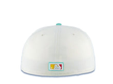 Load image into Gallery viewer, San Diego Padres New Era MLB 59FIFTY 5950 Fitted Cap Hat Cream Crown Light Teal Visor Magenta/Yellow Logo Gray UV