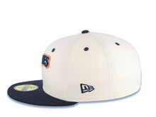 Load image into Gallery viewer, San Diego Padres New Era MLB 59FIFTY 5950 Fitted Cap Hat Cream Crown Navy Blue Visor Navy Blue/White/Orange Script Logo Gray UV