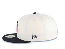 Load image into Gallery viewer, San Diego Padres New Era MLB 59FIFTY 5950 Fitted Cap Hat Cream Crown Black Visor Black/Red Logo Gray UV