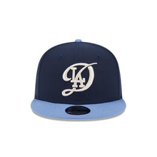 Load image into Gallery viewer, Los Angeles Dodgers New Era MLB 9FIFTY 950 Snapback Cap Hat Navy Blue Crown Dark Sky Blue Visor Team Color Logo (2024 City Connect)