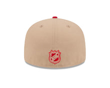 Load image into Gallery viewer, Detroit Red Wings New Era NHL 59FIFTY 5950 Fitted Cap Hat Khaki Crown Red Visor Team Color Logo