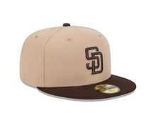 Load image into Gallery viewer, San Diego Padres New Era MLB 59FIFTY 5950 Fitted Cap Hat Khaki Crown Brown Visor Brown Logo