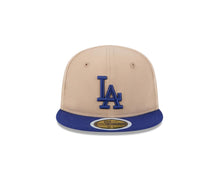 Load image into Gallery viewer, (Youth) Los Angeles Dodgers New Era MLB 59FIFTY 5950 Kid Fitted Cap Hat Khaki Crown Royal Blue Visor Royal Blue Logo