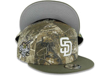 Load image into Gallery viewer, San Diego Padres New Era MLB 9FIFTY 950 Snapback Cap Hat Real Tree Edge Camo Crown Olive Green Visor White/Olive Green Logo 40th Anniversary Side Patch