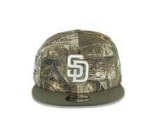 Load image into Gallery viewer, San Diego Padres New Era MLB 9FIFTY 950 Snapback Cap Hat Real Tree Edge Camo Crown Olive Green Visor White/Olive Green Logo 40th Anniversary Side Patch