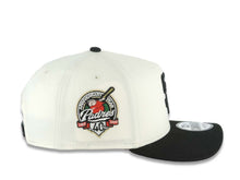 Load image into Gallery viewer, San Diego Padres New Era MLB 9FORTY 940 Adjustable A-Frame Cap Hat Cream Crown Black Visor Black Logo With Red Rose 40th Anniversary Side Patch Gray UV