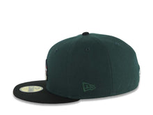 Load image into Gallery viewer, Yaquis de obregon New Era 59FIFTY 5950 Fitted Cap Hat Dark Green Crown Black Visor Team Color Logo Feather Side Patch Gray UV