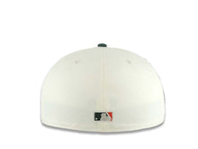 Load image into Gallery viewer, San Diego Padres New Era MLB 59FIFTY 5950 Fitted Cap Hat Cream Crown Dark Green Visor White/Metallic Silver/Black Logo 20th Anniversary Petco Park Side Patch