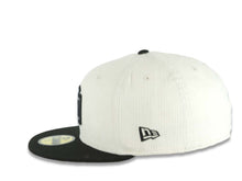 Load image into Gallery viewer, (Corduroy Crown) San Diego Padres New Era MLB 59FIFTY 5950 Fitted Cap Hat Cream Crown Black Visor Black Logo 40th Anniversary Side Patch Gray UV
