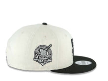 Load image into Gallery viewer, (Corduroy Crown) San Diego Padres New Era MLB 9FIFTY 950 Snapback Cap Hat Cream Crown Black Visor Black Logo 40th Anniversary Side Patch Gray UV