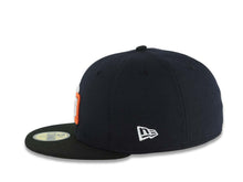 Load image into Gallery viewer, San Diego Padres New Era MLB 59FIFTY 5950 Fitted Cap Hat Navy Blue Crown Black Visor White/Orange Logo 1998 World Series Side Patch Gray UV
