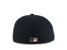 Load image into Gallery viewer, San Diego Padres New Era MLB 59FIFTY 5950 Fitted Cap Hat Navy Blue Crown Black Visor White/Orange Logo 1998 World Series Side Patch Gray UV