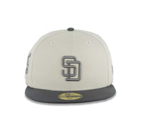 Load image into Gallery viewer, San Diego Padres New Era MLB 59FIFTY 5950 Fitted Cap Hat Stone Crown Gray Visor Gray Logo 40th Anniversary Side Patch Gray UV