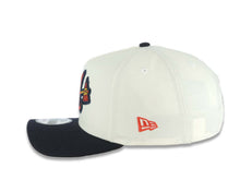 Load image into Gallery viewer, Atlanta Braves New Era MLB 9FORTY 940 Adjustable A-Frame Cap Hat Cream Crown Navy Blue Visor Team Color Axe Logo 1992 World Series Side Patch